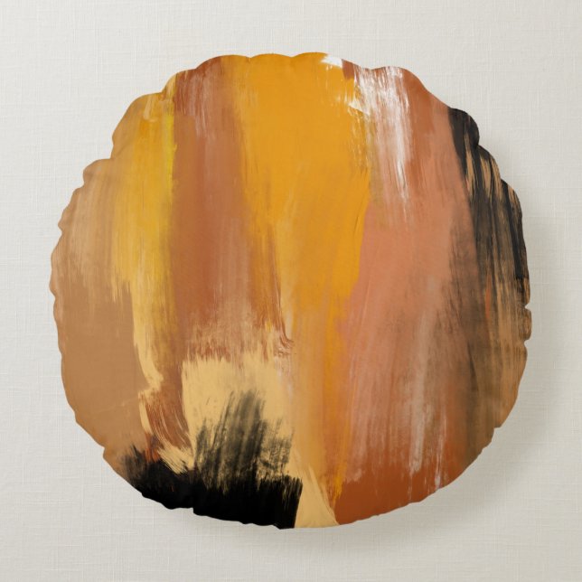 Abstract Grounded Earth Round Cushion (Front)