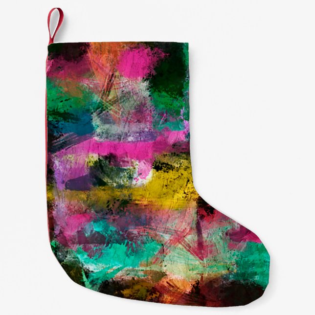 abstract grunge background from colour chaotic blu small christmas stocking (Front)