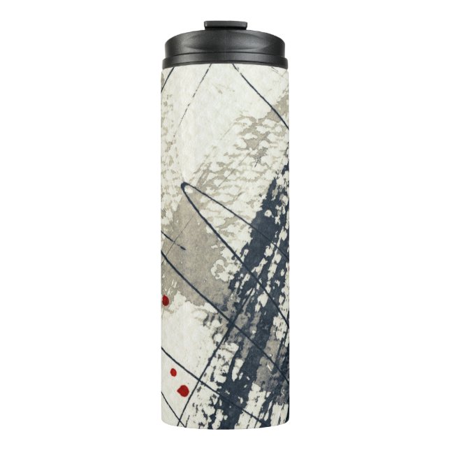 Abstract grunge background, ink texture. 2 thermal tumbler (Front)