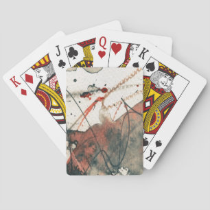 Abstract grunge background, ink texture. 5 playing cards