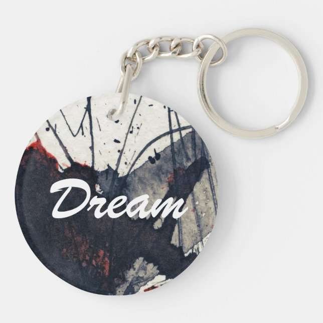 Abstract grunge background, ink texture. key ring (Back)