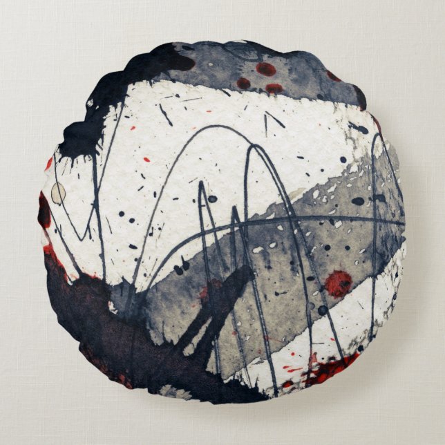 Abstract grunge background, ink texture. round cushion (Front)