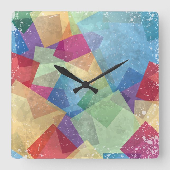 Abstract grunge background square wall clock (Front)