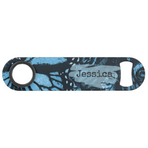 Abstract Grunge Blue Butterfly Art Personalised