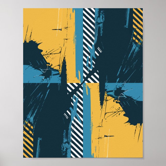 Abstract Grunge Geometric Artwork Poster (Front)