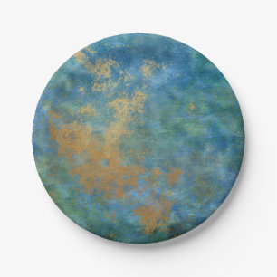 Abstract grunge gold textures paper plate