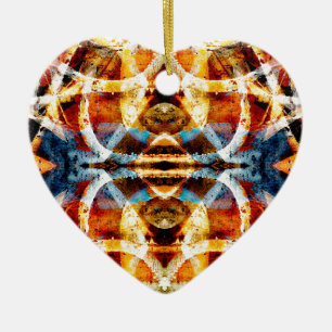 Abstract grunge graffiti pattern ceramic tree decoration