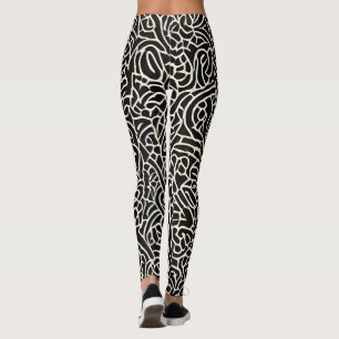 Abstract grunge metal texture leggings