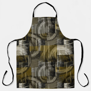 Abstract grunge, monochrome brown apron