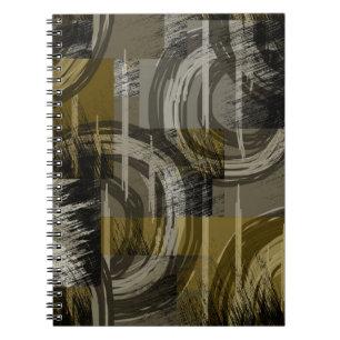 Abstract grunge, monochrome brown notebook