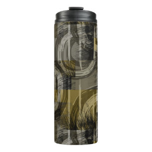 Abstract grunge, monochrome brown thermal tumbler