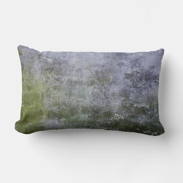 Abstract Grunge Moss Covered Concrete Wall Texture Lumbar Cushion (Front)