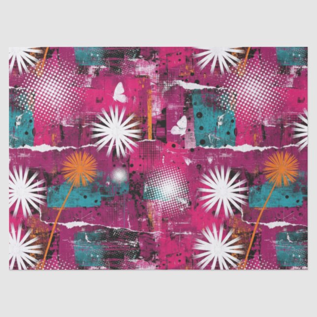 Abstract Grunge Pattern with Dandelion Tissue Paper (Front)