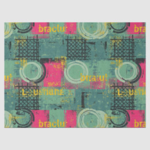 Abstract Grunge Pattern with Geometric Shapes Tissue Paper