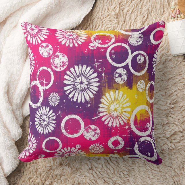 Abstract Grunge Pattern with Starburst & Bubble Cushion (Blanket)