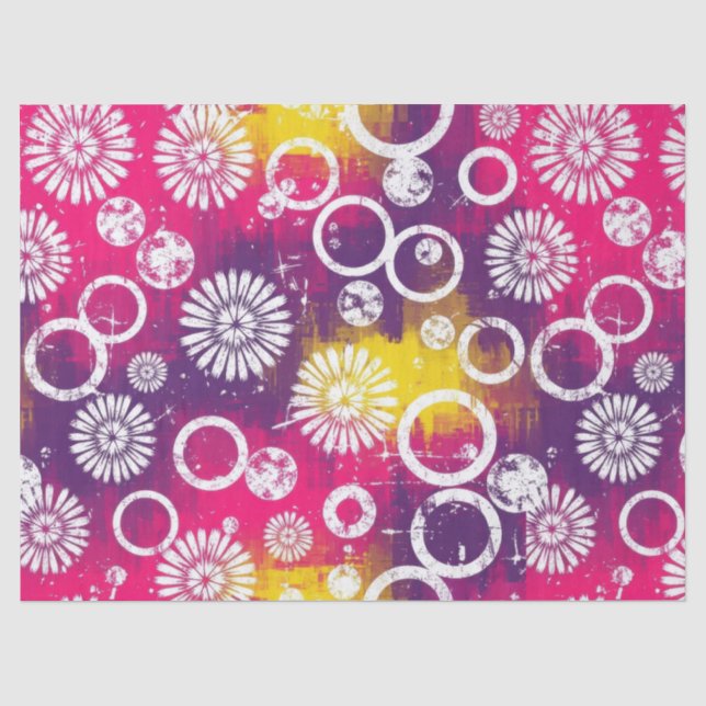 Abstract Grunge Pattern with Starburst & Bubble Tissue Paper (Front)