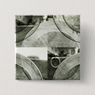 Abstract Grunge Ring n Star Button