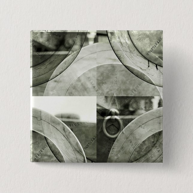 Abstract Grunge Ring n Star Button (Front)