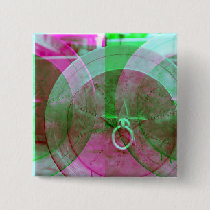 Abstract Grunge Ring n Star Button