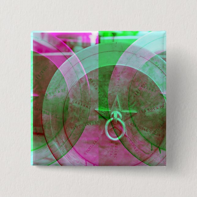 Abstract Grunge Ring n Star Button (Front)
