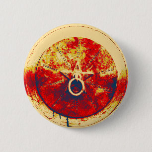 Abstract Grunge Ring n Star Button