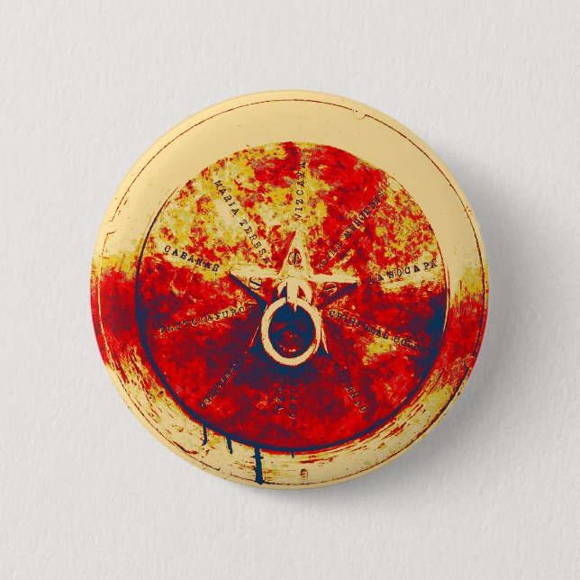 Abstract Grunge Ring n Star Button (Front)