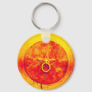 Abstract Grunge Ring n Star Key Chain
