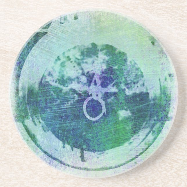 Abstract Grunge Ring n Star Sandstone Coaster (Front)