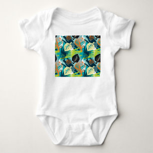 Abstract Grunge: Rough Seamless Surface. Baby Bodysuit
