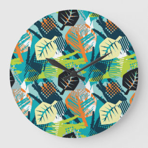Abstract Grunge: Rough Seamless Surface. Large Clock