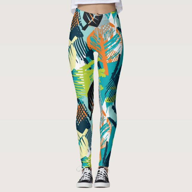 Abstract Grunge: Rough Seamless Surface. Leggings (Front)