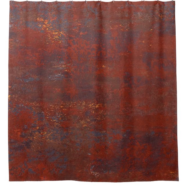 Abstract grunge rusty texture: realistic stucco shower curtain (Front)
