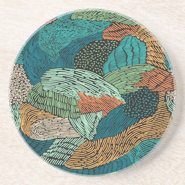Abstract Grunge: Seamless Pattern Design. Coaster (Front)