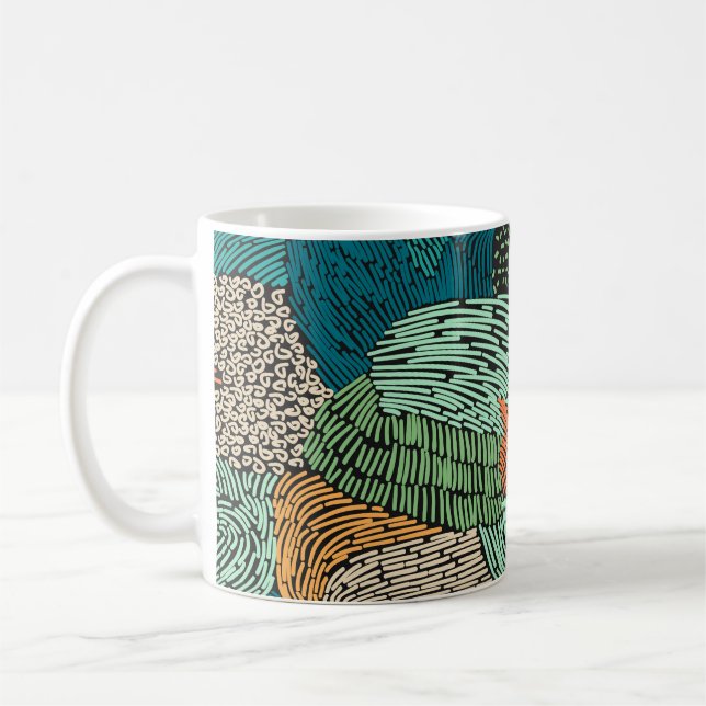Abstract Grunge: Seamless Pattern Design. Coffee Mug (Left)