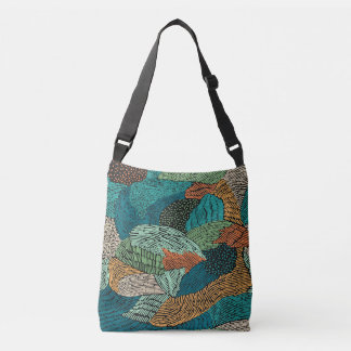 Abstract Grunge: Seamless Pattern Design. Crossbody Bag
