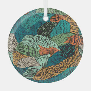 Abstract Grunge: Seamless Pattern Design. Glass Tree Decoration
