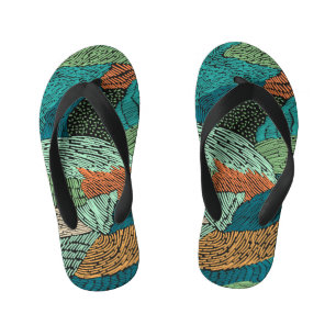Abstract Grunge: Seamless Pattern Design. Kid's Thongs