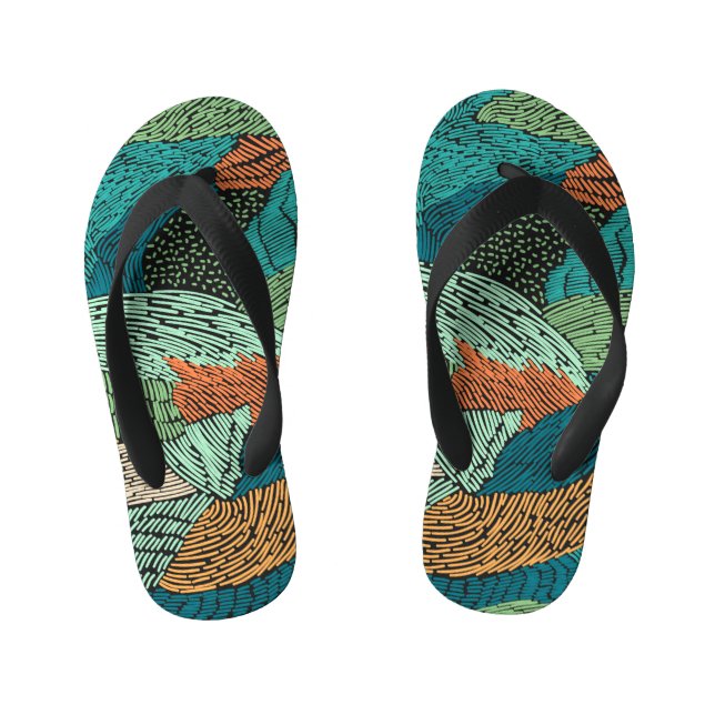 Abstract Grunge: Seamless Pattern Design. Kid's Thongs (Footbed)