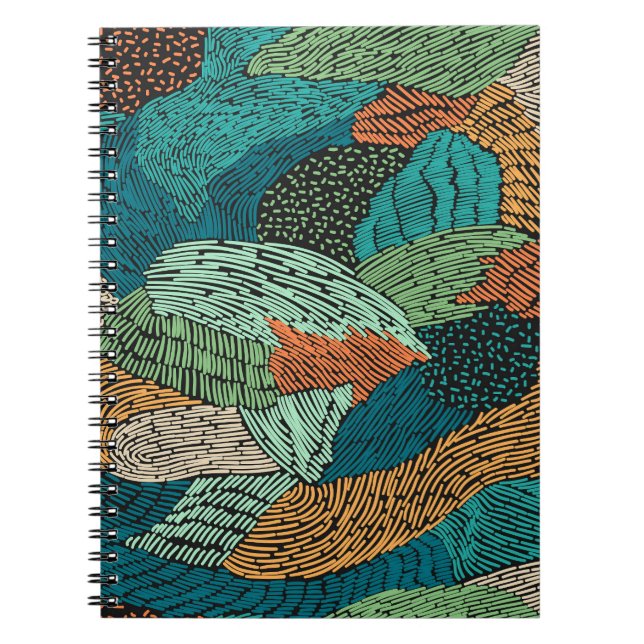 Abstract Grunge: Seamless Pattern Design. Notebook (Front)