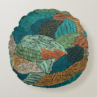 Abstract Grunge: Seamless Pattern Design. Round Cushion