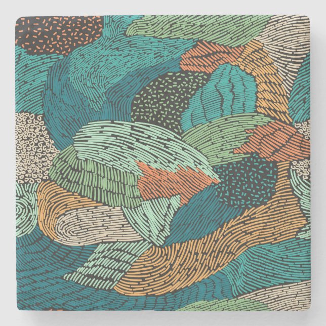 Abstract Grunge: Seamless Pattern Design. Stone Coaster (Front)