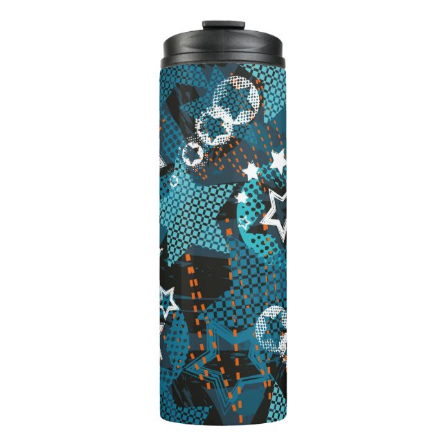 Abstract grunge star pattern Creative the backgrou Thermal Tumbler (Front)