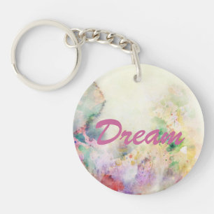 Abstract grunge texture with watercolor paint key ring