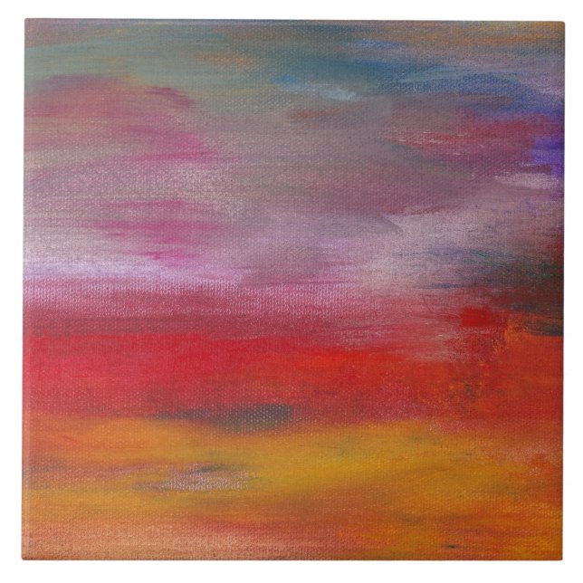 Abstract - Guash & Acrylic - Pleasant Dreams Ceramic Tile (Front)