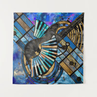 Abstract Guitar and Keys Art Collage Mixed Texture