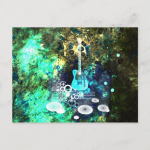 Abstract Guitar Art Postcard