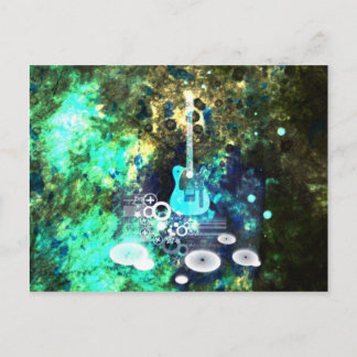 Abstract Guitar Art Postcard