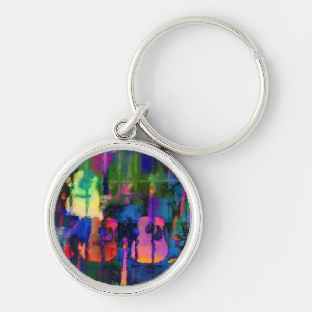 Abstract Guitar Design Key Ring (Front)