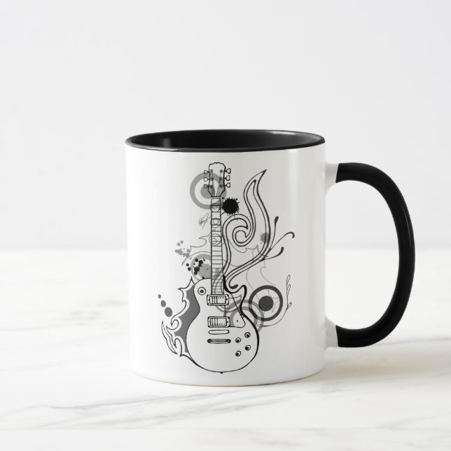 abstract guitar design mug (Right)