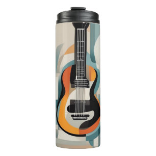 Abstract Guitar Earth Tones Thermal Tumbler